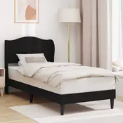 vidaXL Konstrukcija postelje z vzglavjem Črna 80 x 200 cm Umetno usnje