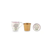 Pip Studio kozarec za čaj iz glaziranega porcelana 365 ml