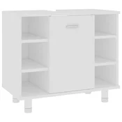 Vidaxl Kopalniška omarica bela 60x32x53,5 cm iverna plošča