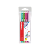 Filzschreiber - STABILO pointMax - 4er Pack - Designfarben - eisgrün, hellgrün, rosarot, lila