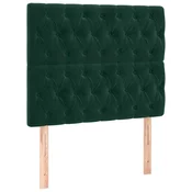 Vidaxl Vzglavje postelje temno zeleno 100x7x118/128 cm žametno