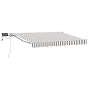 Rucni okvir tende s LED-ima Svijetlo siva i bijela. 4 × 3,5 m