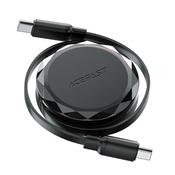 shumee USB-C - USB-C kabel zložljiv z organizatorjem 60W - črn