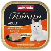 ANIMONDA Vom Feinsten Mokra hrana za odrasle mačke - Piščanec, govedina in korenček - 100g