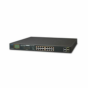 Planet FGSW-1822VHP PoE stikalo, 16x100,2x1000-TP/SFP, LCD, VLAN, IEEE 802.3at<300W