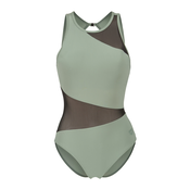 ARENA Enodelne kopalke Mesh Vent Back Angle pastelno zelena/črna