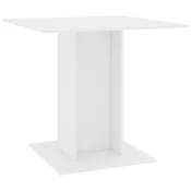 Vidaxl Jedilna miza bela 80x80x75 cm iverna plošča