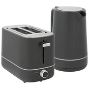 Homestar Komplet za zajtrk grelnik vode 17 L in toaster s 6 stopnjami zapečenosti siva