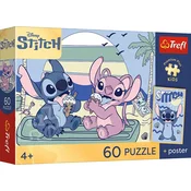 Trefl - Puzzle Lilo & Stitch: Igra s Stitchom + plakat - 40 - 99 kosov