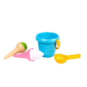Teddies Peščeni set plastično vedro + kalupi za sladoled v mreži 12m+