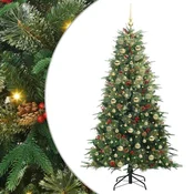 Vidaxl Umetno Zložljivo Božično Drevo Zelena 180 cm PE in PVC