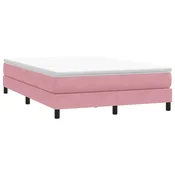 shumee vidaXL Postelja z vzmetnim vzmetnim okvirjem brez vzmetnice roza 160x210 cm žamet