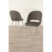 HANAH HOME Set stolica (6 komada) Pane Cappuccino Chrome