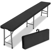 EH Zložljiva klop za catering v kovček 180 cm RATAN črne barve
