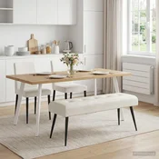 Klop s gumbnim oblazinjenjem Krem 110 x 40 x 46 cm Žamet