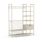 Kremno bela odprta jeklena garderobna omara 140x179,5x40 cm Amara – Marckeric