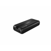 NATEC power bank TREVI 20000 mAh 2X USB-A +1X USB-C, crna