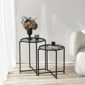 Hanah Home Set pomocnih stolica S412F, 2 dijela, Crna