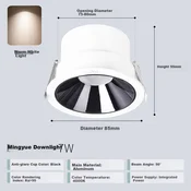 Nvc LED ugradna lampa, 7W, Crna
