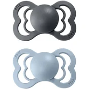 BIBS Supreme Natural Rubber 1 duda Iron/Baby Blue 2 kos