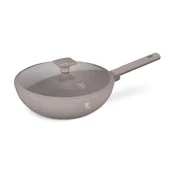 Wok ponev s stekleno pokrovko in titanovo površino Taupe 28cm 55711