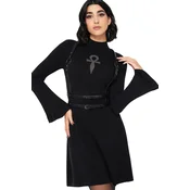 Ženska obleka z dolgimi rokavi KILLSTAR - Morbidas Tale - Black - KSRA013915