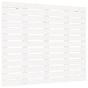 Vidaxl Stensko posteljno vzglavje belo 146x3x91,5 cm trdna borovina