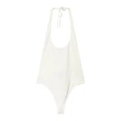 Bershka Bodi majica srebrna/bela