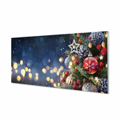 tulup.si Slika na akrilnem steklu Božično drevo decoration sneg 125x50 cm 2 obešalnika