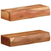 vidaXL vidaXL Stenske police 2 kosa 40x17x8 cm masivni les akacija, (22014017)