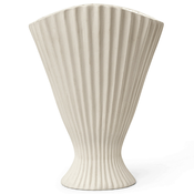 ferm LIVING Vaza FONTANA 30,5 cm, bela, kamnita posoda, čvrsta LIVING