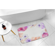 tulup.si Kopalniška preproga Akvareni cvetovi 90x60 cm Bela in siva