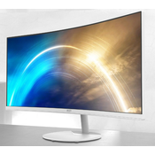 MSI monitor PRO MP341CQW, 34 zakrivljen /3440x1440 (UWQHD)/VA LED/1ms/3000:1/300cd/m2/100Hz /2 x HDMI/DP/bijeli