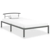 Vidaxl Posteljni okvir siv kovinski 90x200 cm
