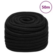 VIDAXL Delovna vrv črna 25 mm 50 m poliester