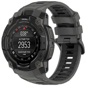 Silikonski pas Techsuit W077 za Garmin Instinct 3 50mm/Instinct 3 50mm Solar - siv/črn