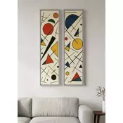 Wallity Dekorativne uramljene slike na platnu, 25x100cm, 2 komada, Šarene