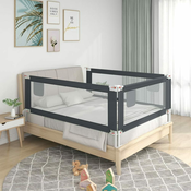 Vidaxl Posteljno varovalo za malčke temno sivo 150x25 cm blago