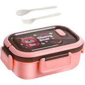 Lunchbox s pregradama i priborom - Ružičasta/Medvjedić KP39098