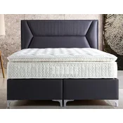 Casa Padrino Luxury Double Bed Purple/Silver - Different Sizes - Solid Wood Bed with Headboard and Mattress - Bedroom Furniture - Hotel Furniture - Luxury Furniture
