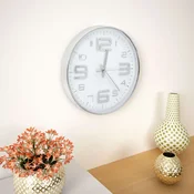 shumee vidaXL Stenska ura, 30 cm, srebrna