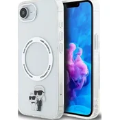 Karl Lagerfeld IML ovitek Karl and Choupette MagSafe za iPhone 16e prozoren
