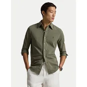 Polo Ralph Lauren CHEMISE AJUSTEE COL BOUTONNE EN POLO FEATHERWEIGHT Kaki