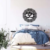 WallXpert metalni zidni ukras 5213, simbol Om u mandali, 60 x 60 cm, crni