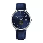Muški claude bernard classic slim line small seconds plavi srebrni elegantni rucni sat sa teget kožnim kaišem ( 65004 3 buing )