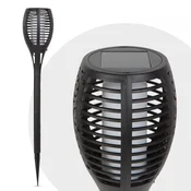 LED solarna svetilka z efektom plamena - 4 kos - črna - plastika - 390 x 75 mm