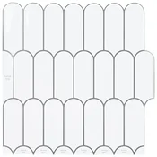 Vidaxl Ploščica perja 10 szt. Bela siva 30 x 30 cm Poliuretan in PET