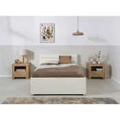 Livetastic OBLAZINJENA POSTELJA 120 cm  x 200 cm , les, kovina, umetna masa, tekstil krem barve