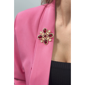 Floral brooch 2 red
