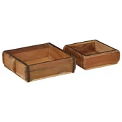 vidaXL vidaXL 2-delni set pladnjev iz obnovljenega trdnega lesa, (22094279)